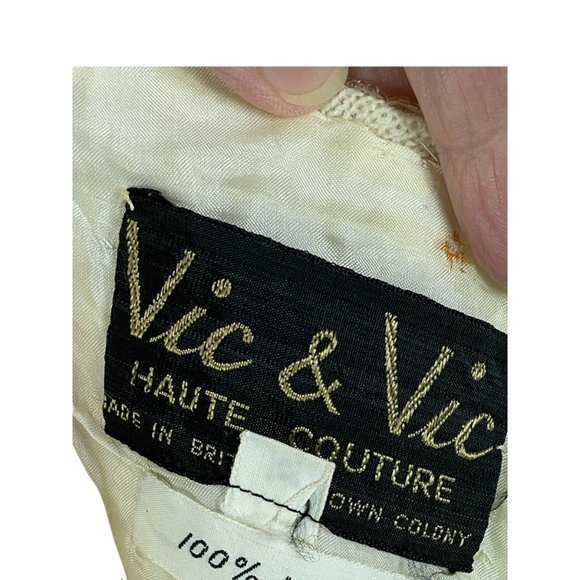 1960s white sequin beaded top with fringe and back zipper by Vic & Vic Haute Cou - Picture 6 of 6